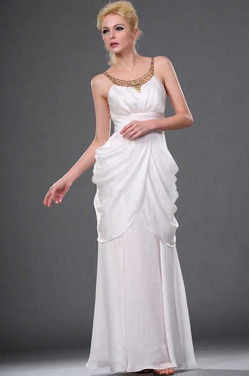 Sheath/Column Straps Sleeveless Little White Dress(UKBD03-446)