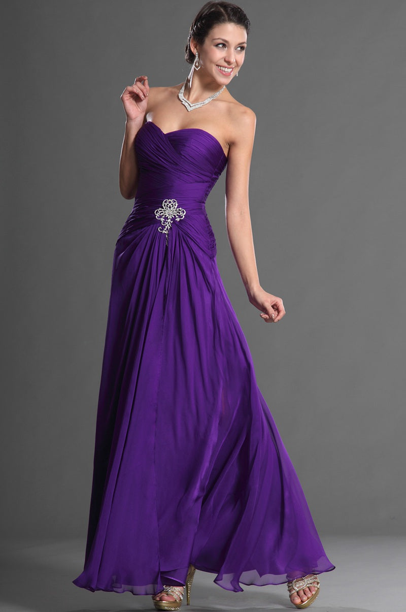 Purple Chiffon Trumpet/Mermaid Sweetheart Split Front Bridesmaid Dress Purple Chiffon Trumpet/Mermaid Sweetheart Split Front Bridesmaid Dress