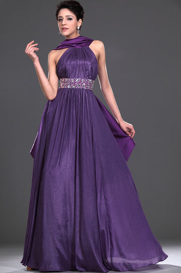 Regency Organza A-line Halter With Beading Bridesmaid Dress(UKBD03-530)
