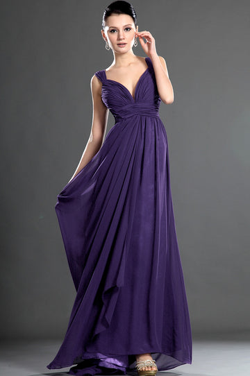 Grape Lace A-line Straps With Draping Bridesmaid Dress(UKBD03-540)