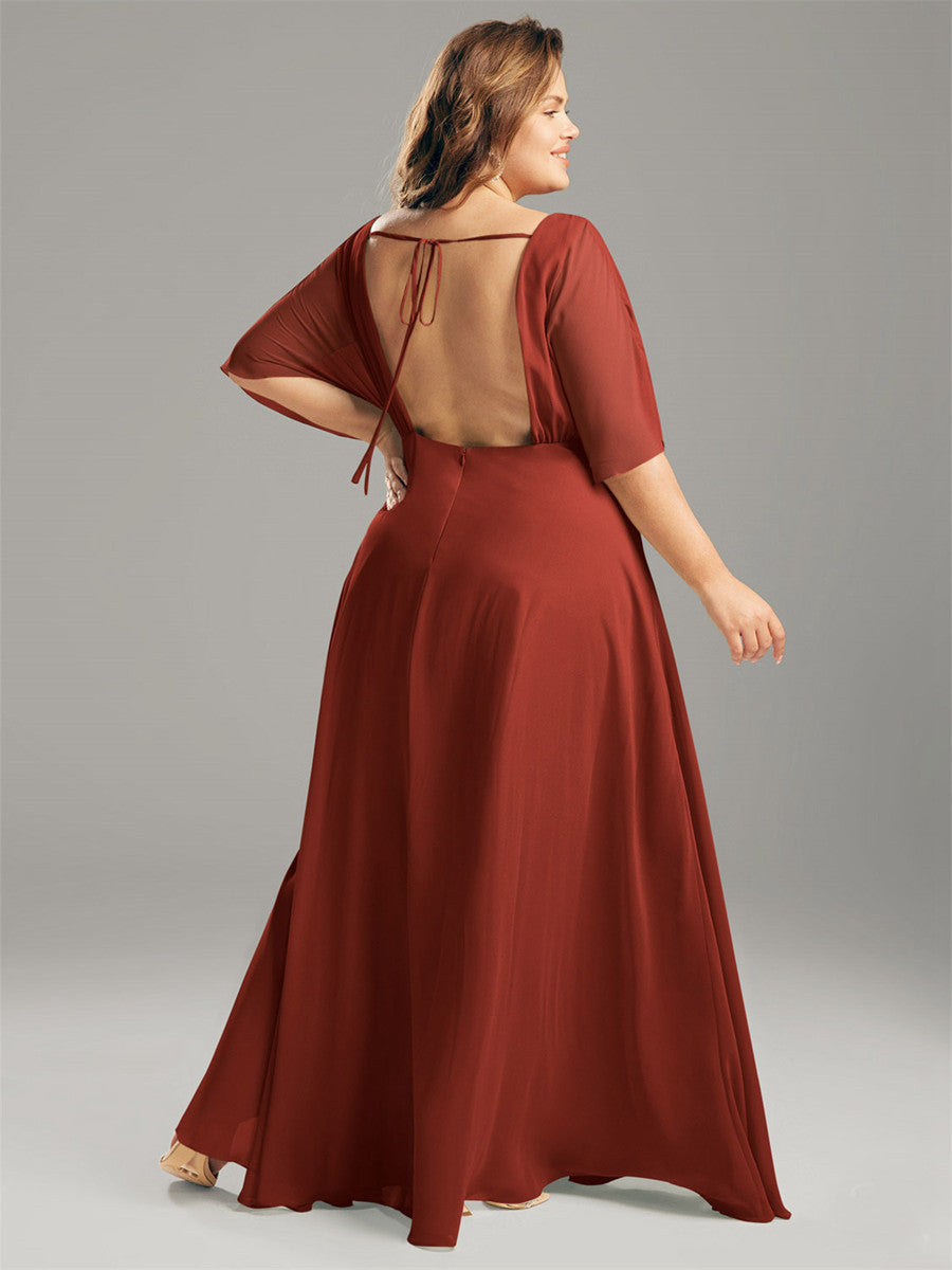 rust bridesmaid dress plus size Designer Off The Shoulder Dress, RUST