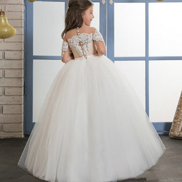Ball Gown Half Sleeve Kids Flower Girl Dress for Girls BDCH0103