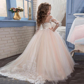 Ball Gown Long Sleeve Kids Flower Girl Dress for Girls BDCH0112