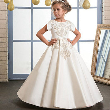 Princess Short Sleeve Kids Flower Girl Dress BDCH0121