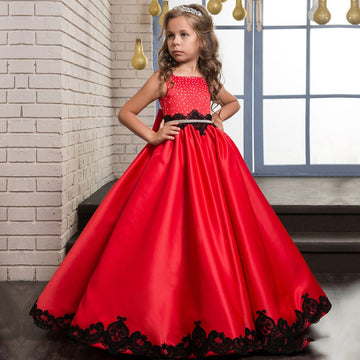 Princess Red Beads Kids Prom Dress for Girls CH0124