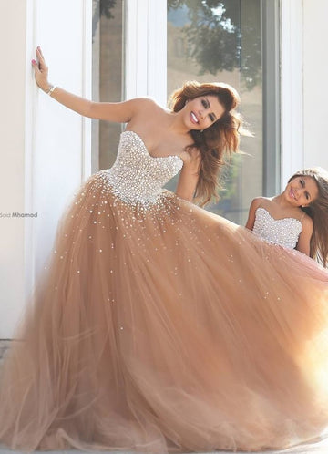 Sweetheart Pearls Sleeveless Coral Kids Prom Dress CHK005