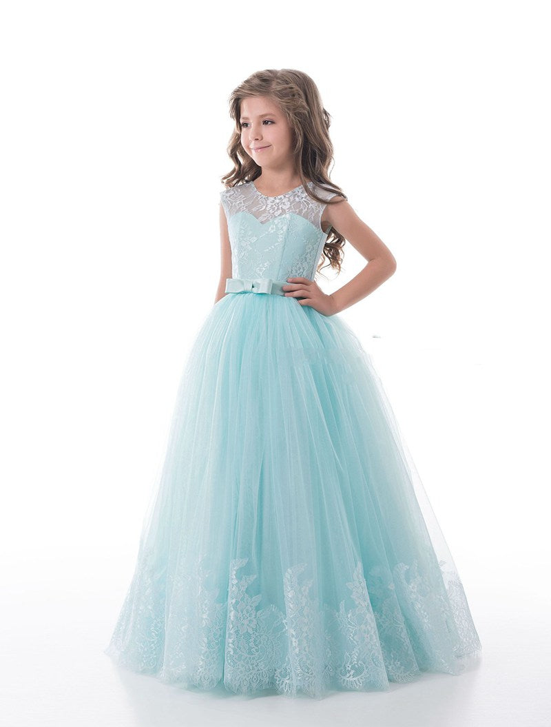 Light Blue Kids Prom Dress CHK012