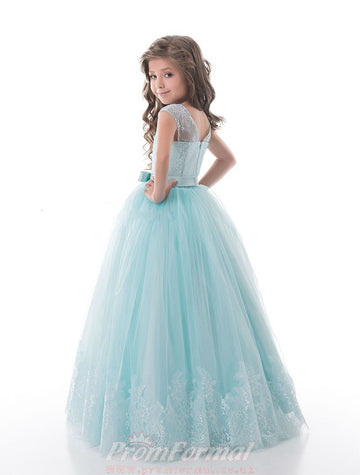 Light Blue Kids Prom Dress CHK012