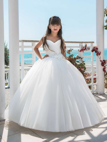 Sweetheart White Kids Prom Communion Dress CHK021