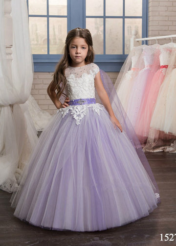 Purple Tulle Toddler Girl Prom Dress CHK152
