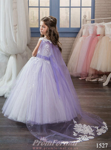 Purple Tulle Toddler Girl Prom Dress CHK152