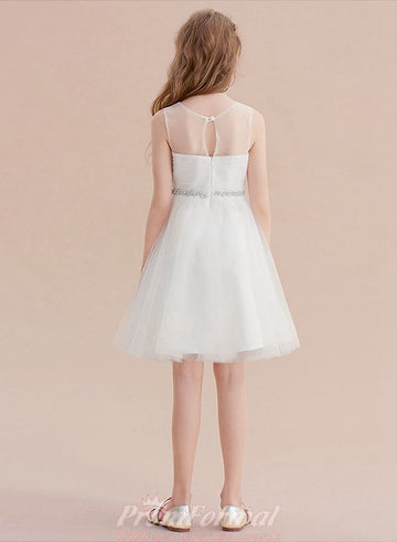 Short White Sweetheart Girls Party Dress CHK169