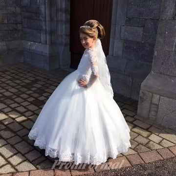 Girls Long Sleeve Party Dress First Communion Dress CHK210