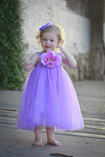 Leavender Tulle Tea-length Baby Toddler Prom Dress(FGD285)
