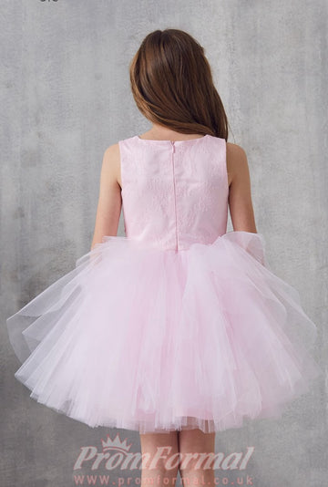 Blushing Pink Tulle Short Mini Princess Children's Prom Dress (FGD323)