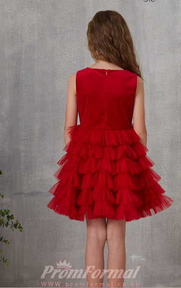 Burgundy Mini Princess Children's Prom Dress (FGD326)