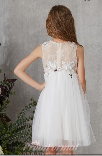 Ivory Tulle Short Children's Prom Dress (FGD328)