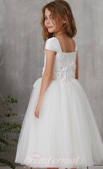 Pink Tulle Tea-length Princess Children's Prom Dress (FGD329)
