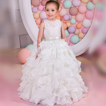 Ivory Lace Princess Toddler Prom Dress(FGD351)
