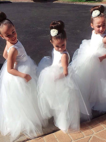 Ivory Tulle Little Girl Flower Girl Dress(FGD451)