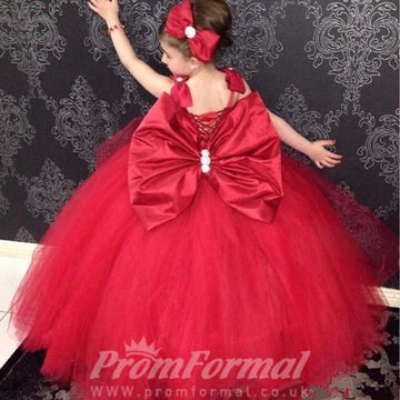 Red Toddler Christmas New Year Birthday Party Dress With Bow Aged 2-10 Years FGD458