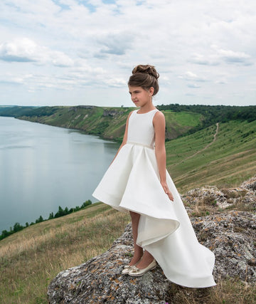 High Low Girls First Communion Piano Recital Brithday Party Dress 3-12 Years FGD464