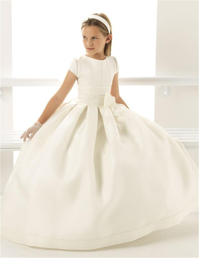 Ivory Cap Sleeved First Communion Dress For Girls FGD502