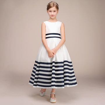 White&Black Lace Kids Girl Long Sleeve Flower Girl Dress BDBCH043