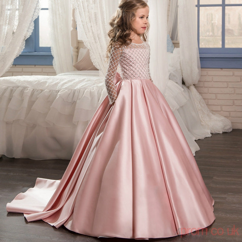 Princess Long Sleeve Kids Flower Girl Dress for Girls BDCH0118