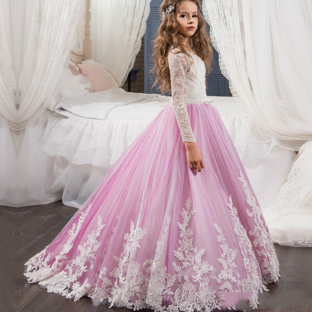 Chic Princess Long Sleeve Kids Flower Girl Dress BDCH0119