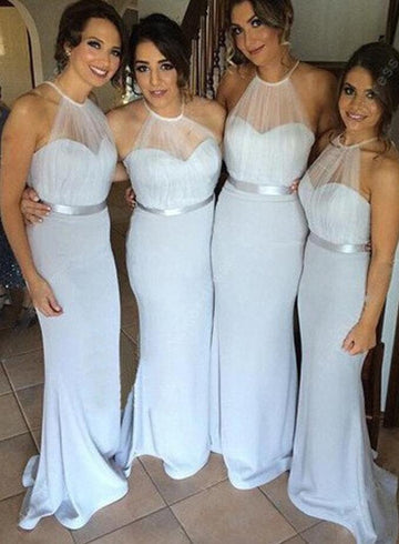 GBD191 Light Sky Blue Halter Mermaid Bridesmaid Dress