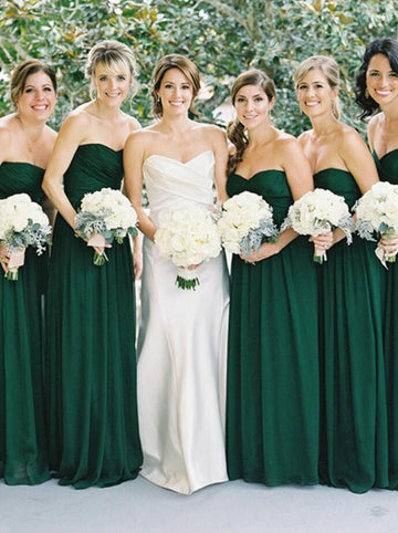 GBD205 Simple Dark Green Sweetheart Country Bridesmaid Dress