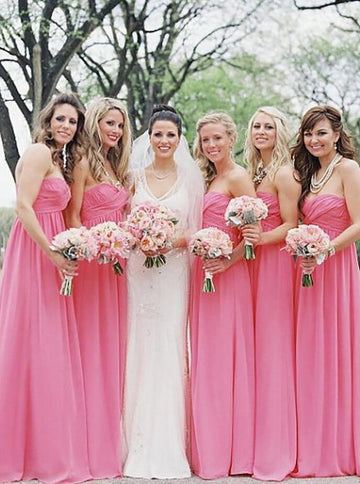 GBD212 Salmon Sweetheart Chiffon Country Bridesmaid Dress