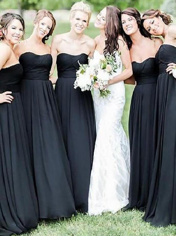 GBD216 Black Sweetheart Country Bridesmaid Dress