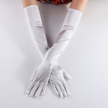 Long Girls Ladies Satin Gloves GL005