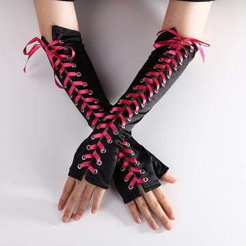 Lace up Prom Punk Club Prom Party Gloves GLA005