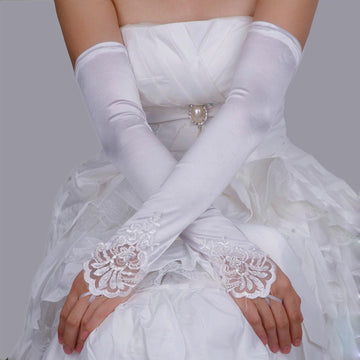 Long Lace Fingerless Bridal Gloves GLA014