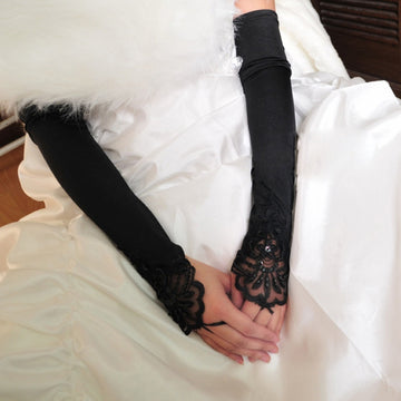 Long Lace Fingerless Bridal Gloves GLA014