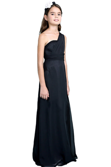 Chiffon One Shoulder Junior Bridesmaid Dress BDJFGD003