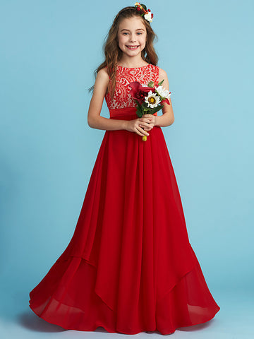 Chiffon Junior Bridesmaid Dress Wedding Flower Girl Dress BDJFGD010