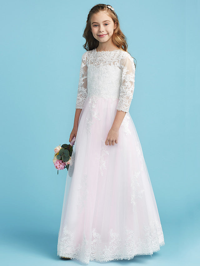 Tulle Lace Junior Bridesmaid Dress First Communion Dress BDJFGD012