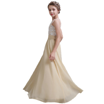 Chiffon Lace Junior Formal Dress Birthday Party Dress BDJFGD025