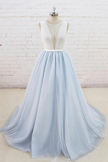 Princess Light Blue Tulle Prom Dress JTA1341