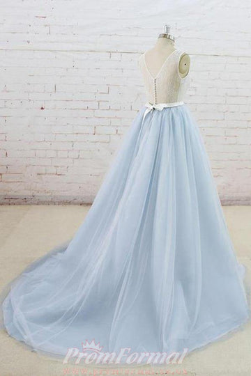 Princess Light Blue Tulle Prom Dress JTA1341