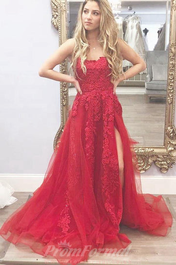 A Line Lace Yellow Prom Dress JTA2111