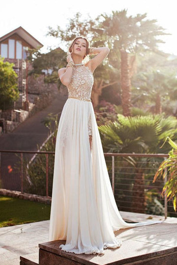 High Neck Chiffon Evening Formal Dress JTA4111