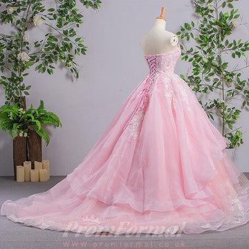 Princess Sweetheart Pink Lace Prom Dress JTA5751