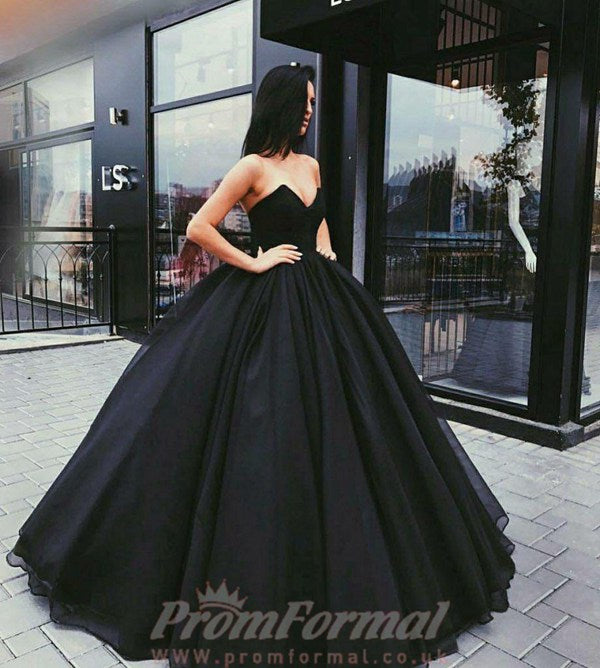 Ball Gown Sweetheart Black Satin Puffy Prom Dress JTA7361 Ball Gown Sweetheart Black Satin Puffy Prom Dress JTA7361