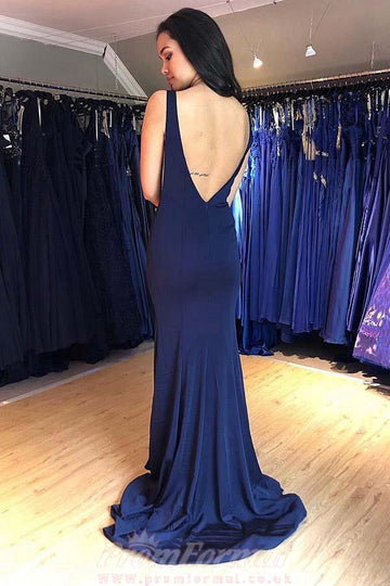 Mermaid Navy Blue Evening Dress JTA9791