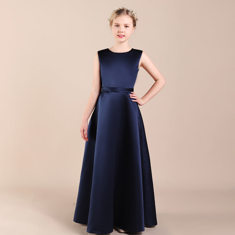 Satin Child Bridesmaids Flower Girl Dress BDJFGD041